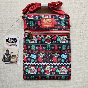Loungefly Star Wars Mandalorian Baby Yoda Holiday Passport Bag